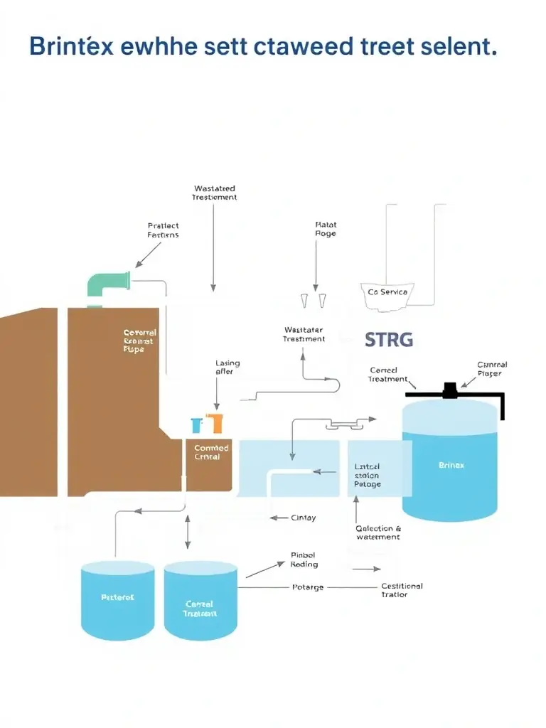 An engineering drawing illustrating the general arrangement of a water treatment plant, emphasizing the comprehensive overview provided by Sette Water Technologies.